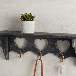 Decorative Wooden 3 Hook Wall Rack New in box